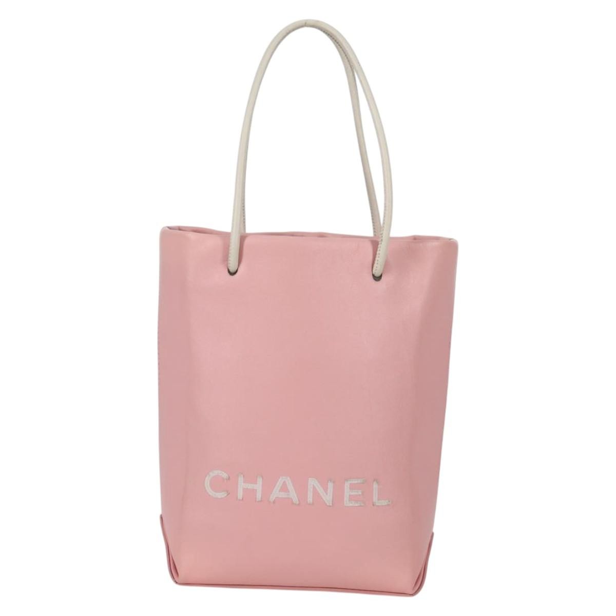 Chanel Essential Shopping Tote Leather Pink Leather Bag