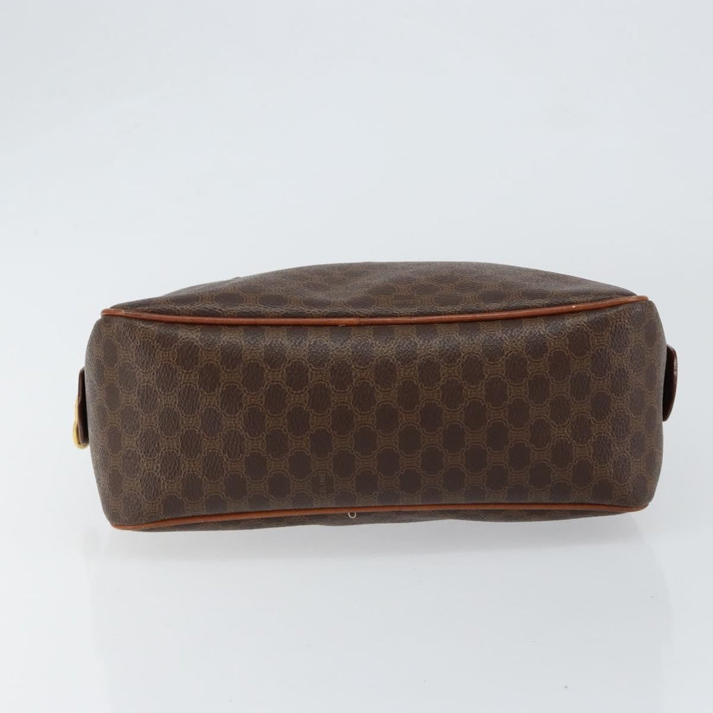 Celine Macadam Handbag Macadam With Leather Brown Canvas Handbag