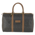 Christian Dior Vintage Honeycomb Boston Bag Canvas And Leather Black Canvas Travel Bag Bag (Pre-Owned)