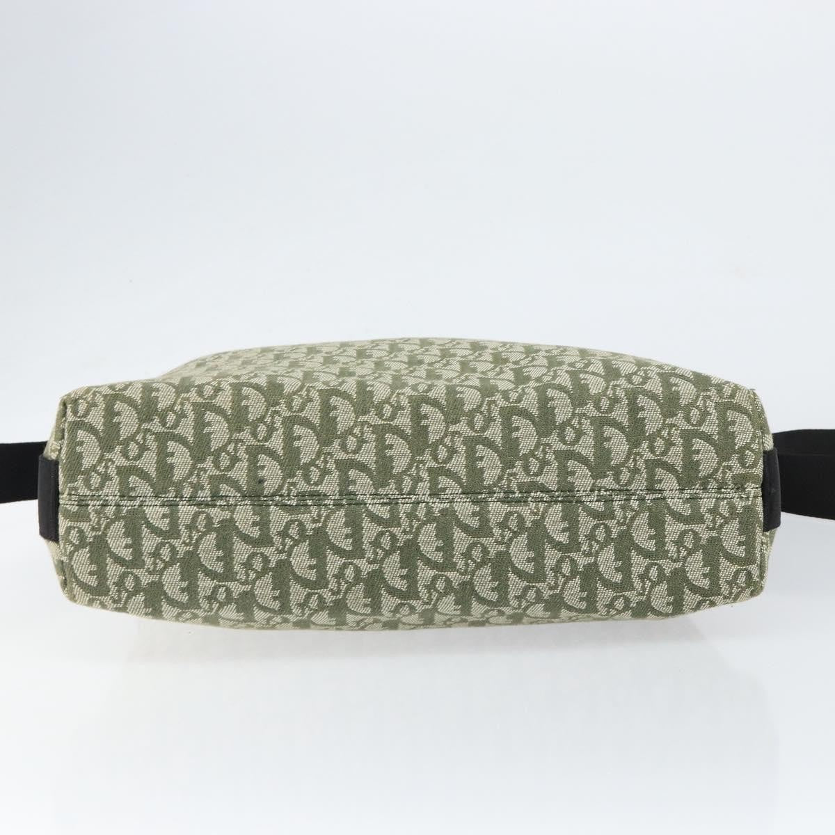 Christian Dior Vintage Trotter Shoulder Bag Canvas Green Canvas Shoulder Bag Bag (Pre-Owned)
