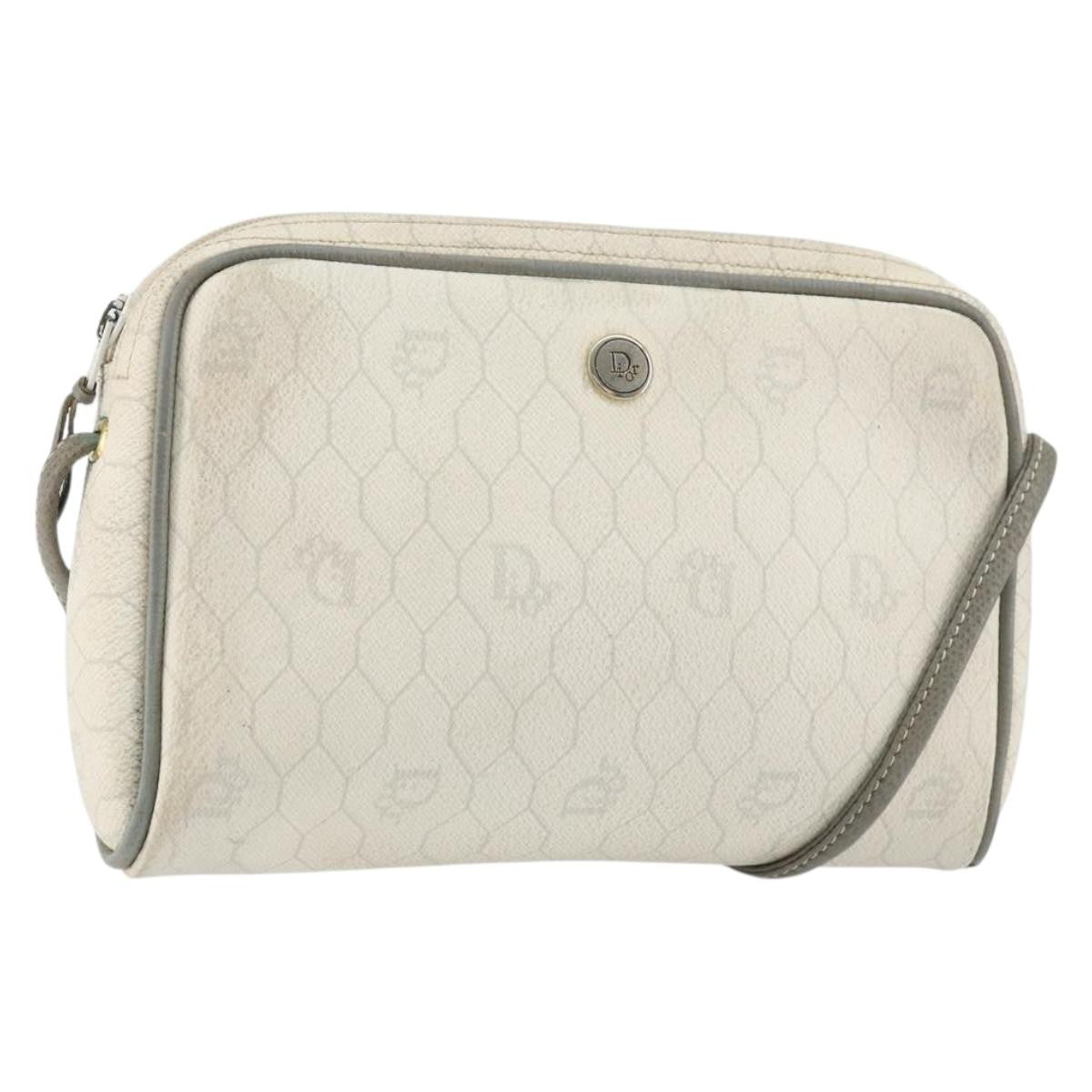 Christian Dior Vintage Honeycomb Shoulder Bag Canvas White Canvas Shoulder Bag Bag (Pre-Owned)