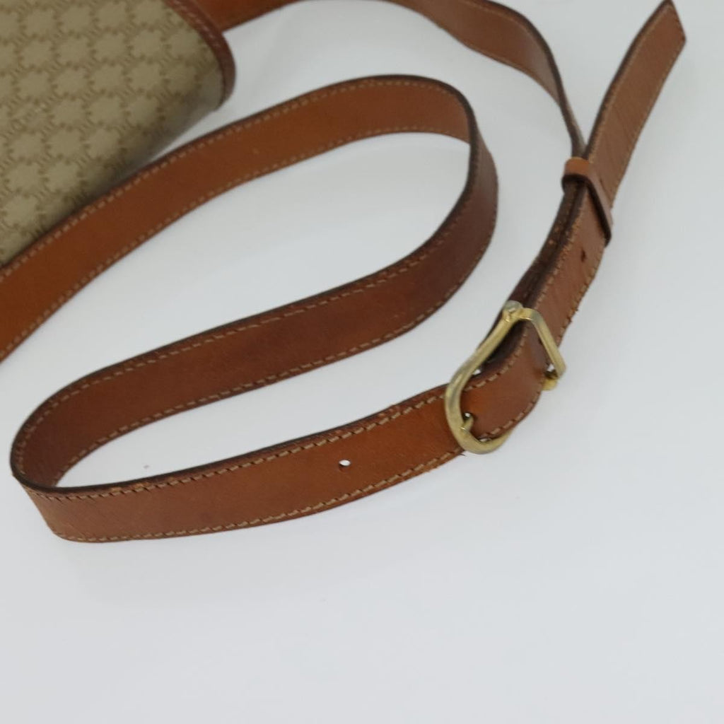 Celine Macadam Shoulder Bag Pvc Leather Beige Canvas Bag