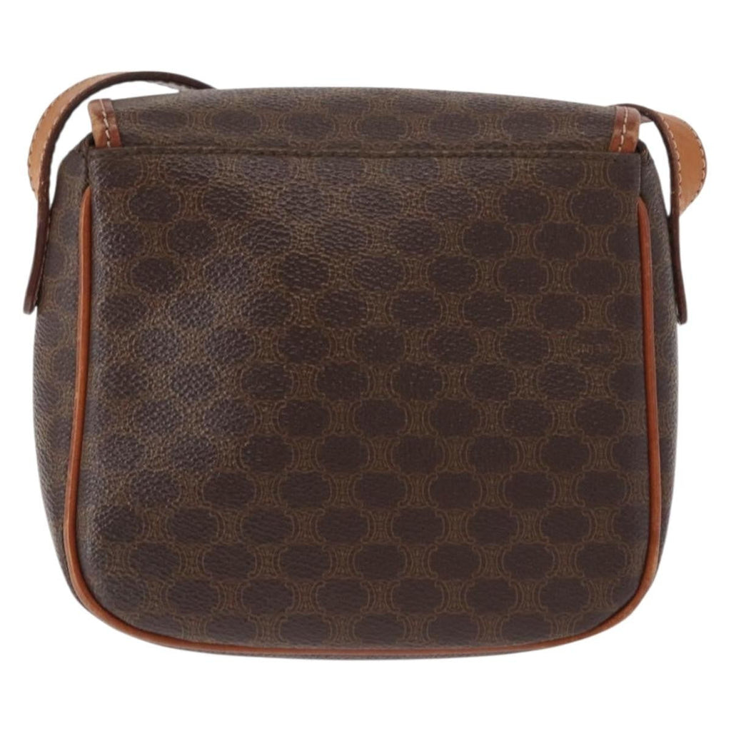 Celine Vintage Macadam Shoulder Bag Canvas And Leather Brown Canvas Shoulder Bag Bag