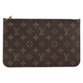 Louis Vuitton Neverfull Pochette Monogram Canvas Brown Canvas Clutche & Pouche Bag