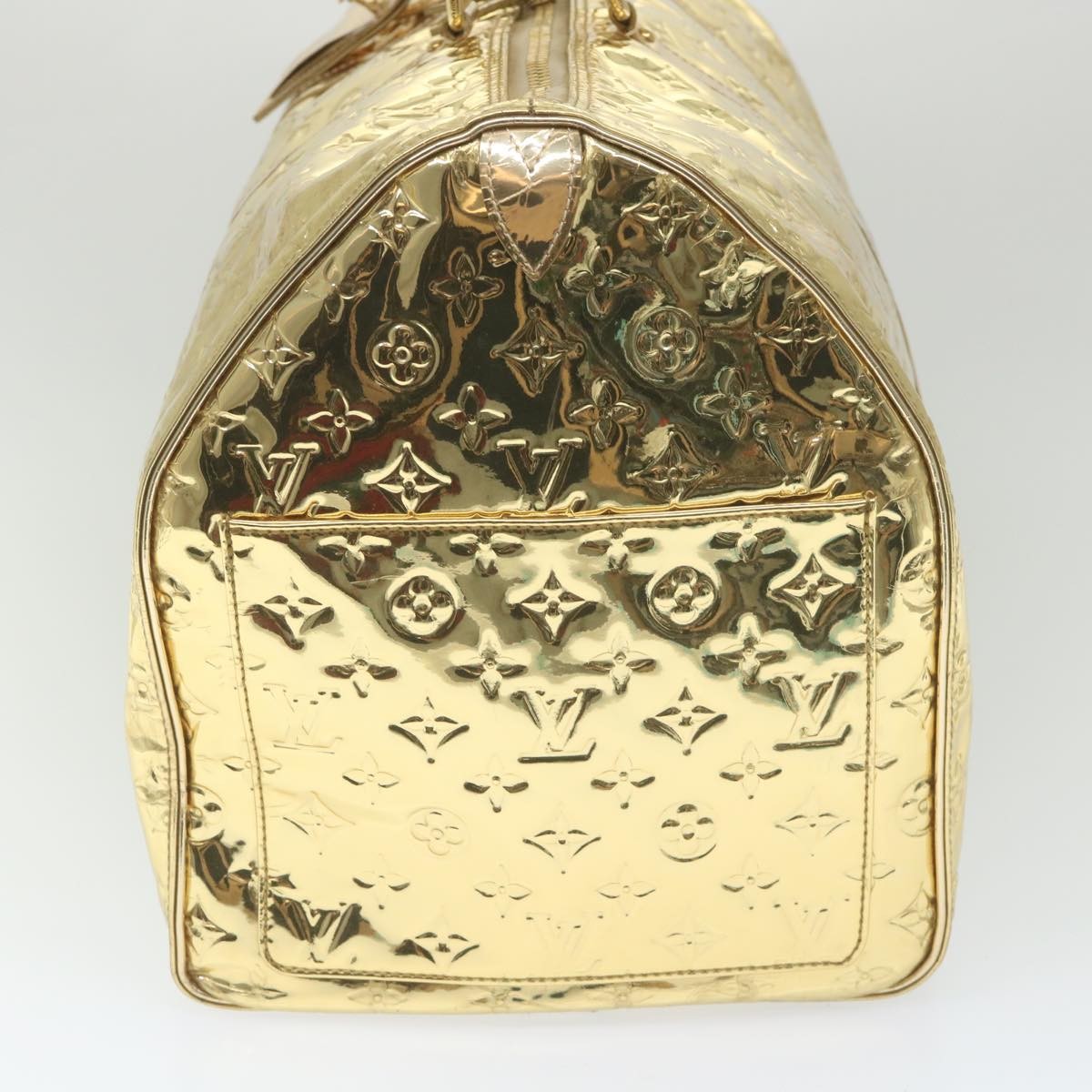 Louis Vuitton Keepall Bag Monogram Miroir Pvc Gold Patent_Leather Travel Bag