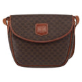 Celine Vintage Macadam Shoulder Bag Canvas And Leather Brown Canvas Shoulder Bag Bag