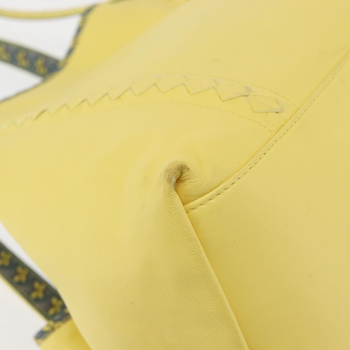 Bottega Veneta A-Shape Tote Leather With Intrecciato Detail Yellow Leather Shoulder Bag Bag