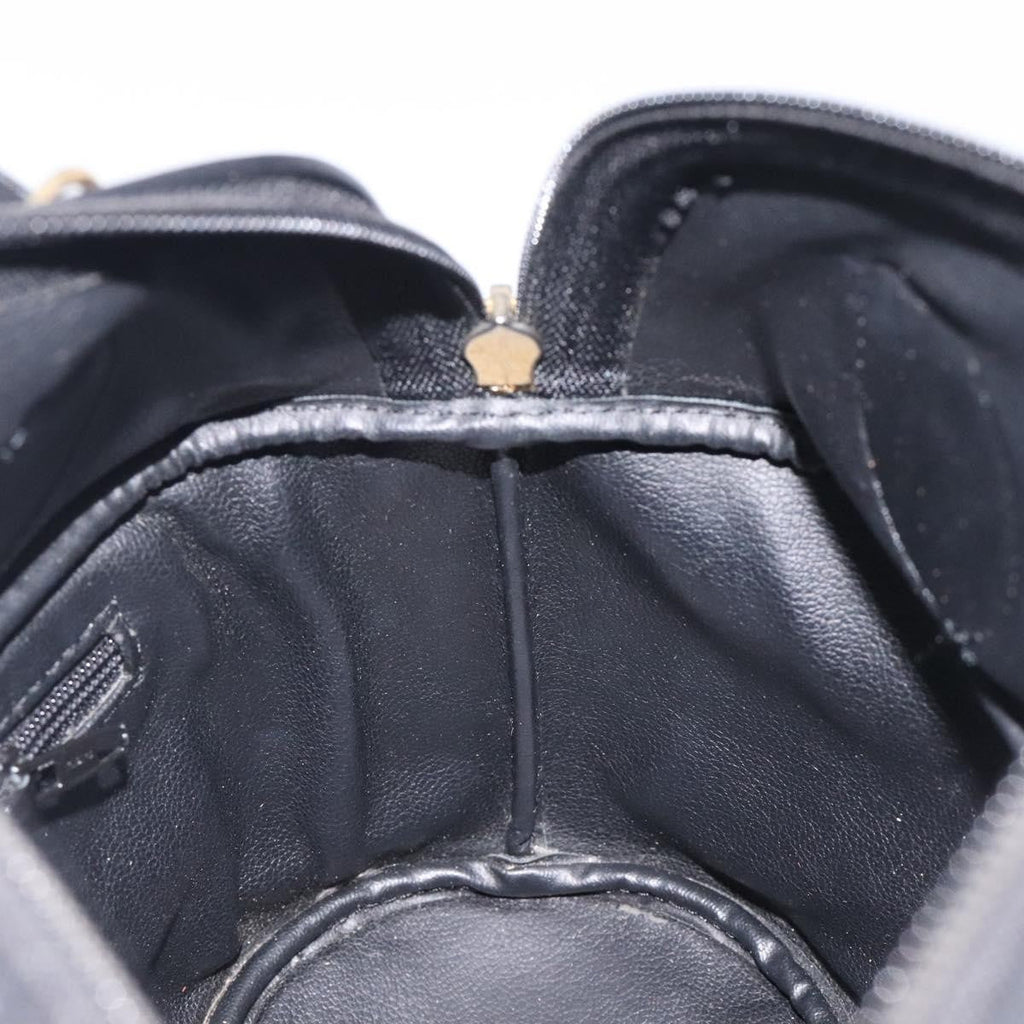 Christian Dior Vintage Cd Handbag Leather Black Leather Handbag (Pre-Owned)