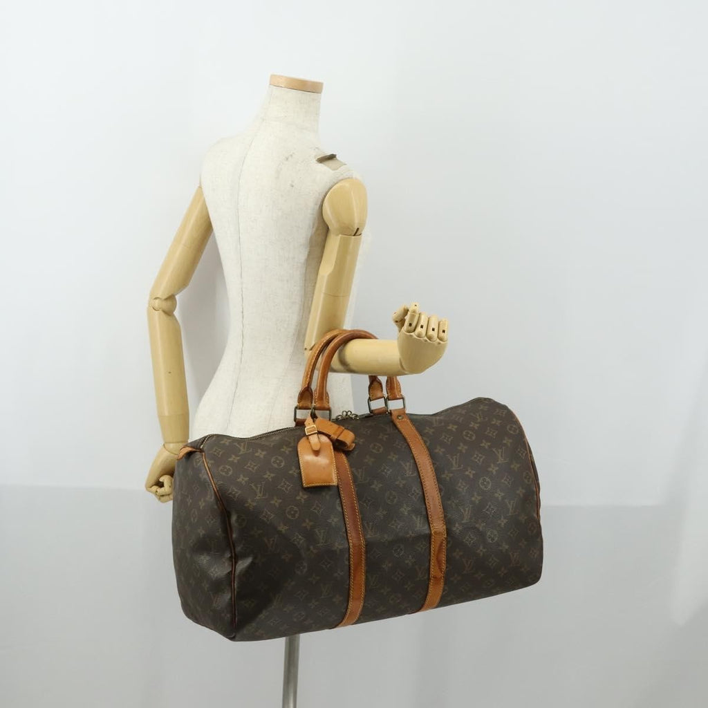 Louis Vuitton Keepall Bag Monogram Canvas Brown Canvas Travel Bag