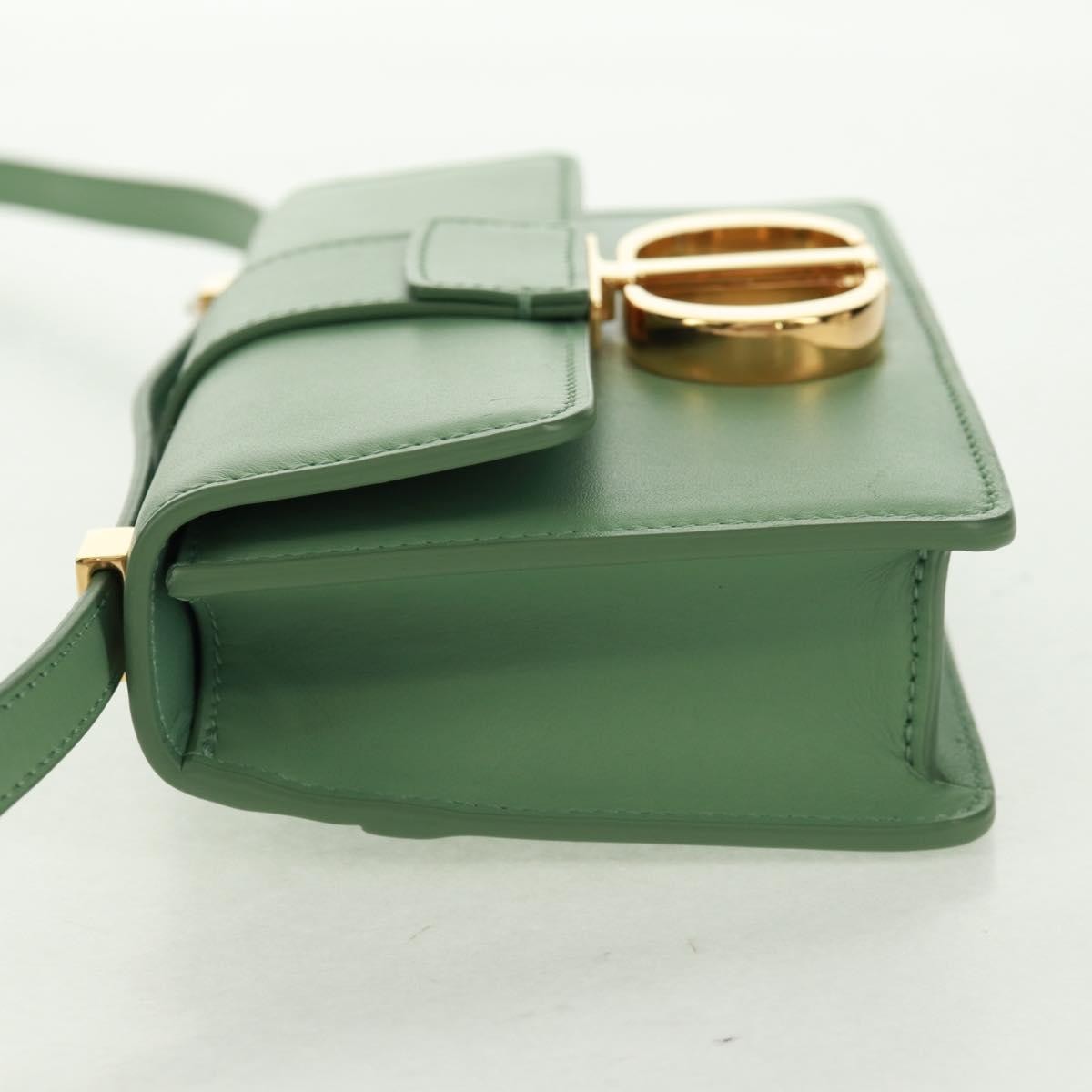 Christian Dior 30 Montaigne Flap Bag Leather Green Leather Shoulder Bag Bag (Pre-Owned)