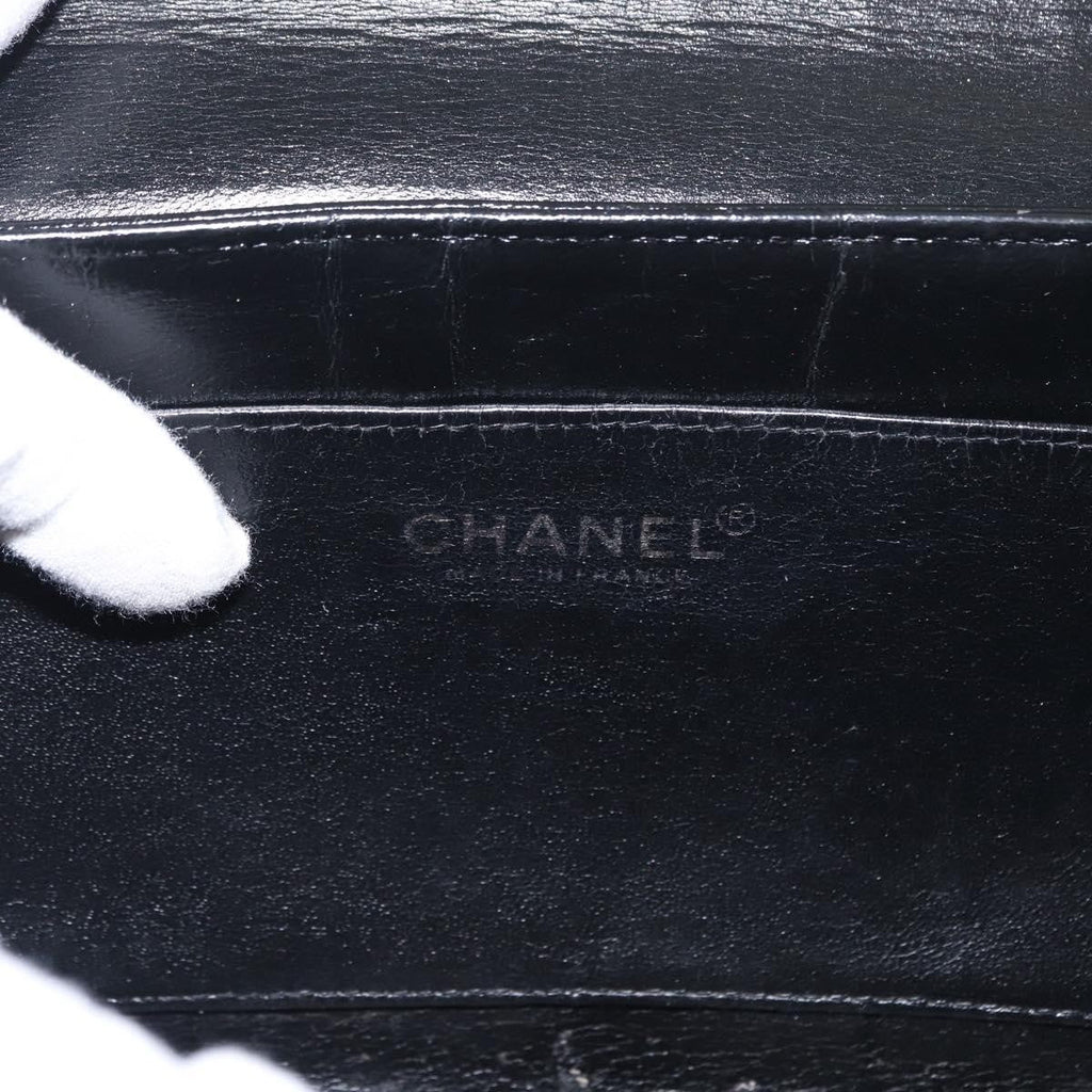 Chanel Chocolate Bar Accordion Reissue Flap Bag Quilted Lambskin Black Leather Shoulder Bag Bag