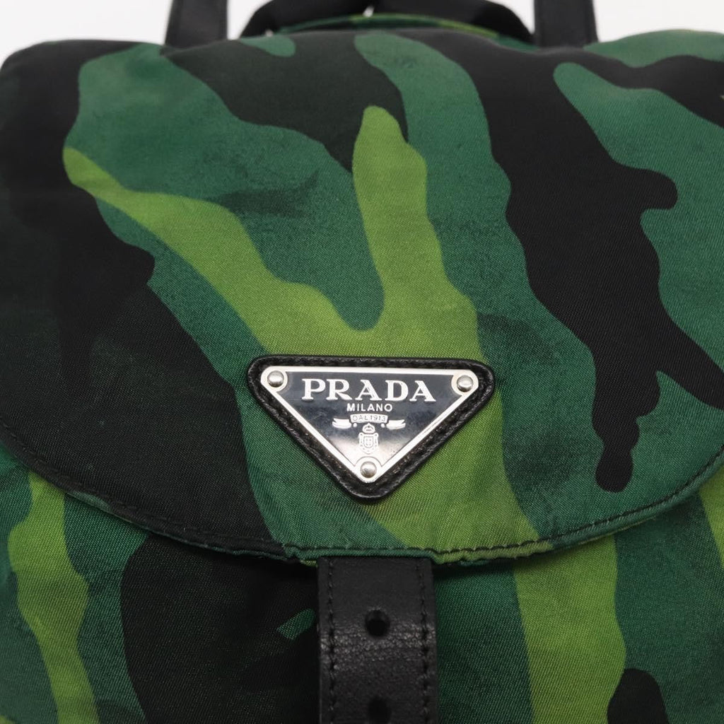 Prada Camouflage Backpack Tessuto Green Nylon Backpack Bag