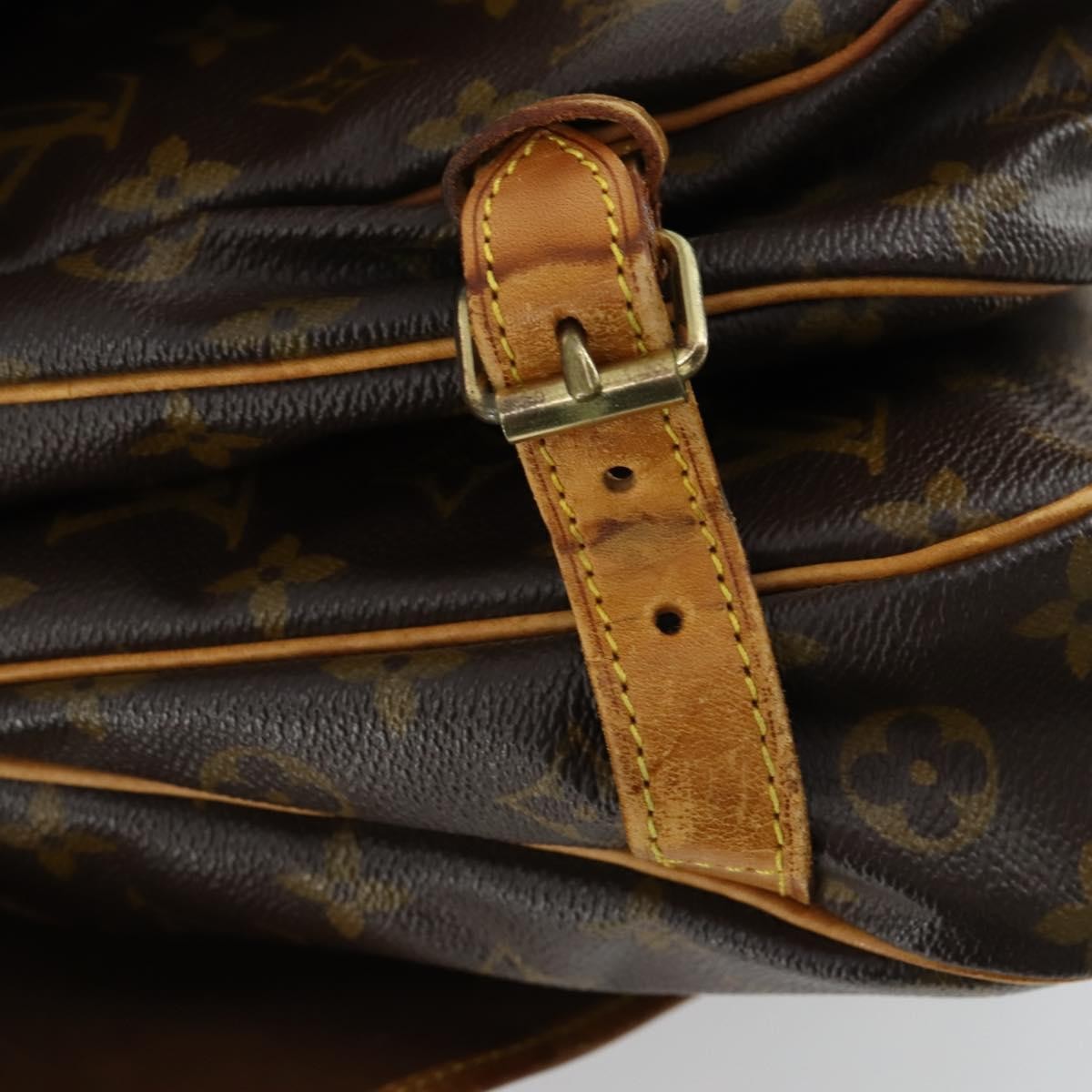 Louis Vuitton Saumur Handbag Monogram Canvas Brown Canvas Shoulder Bag
