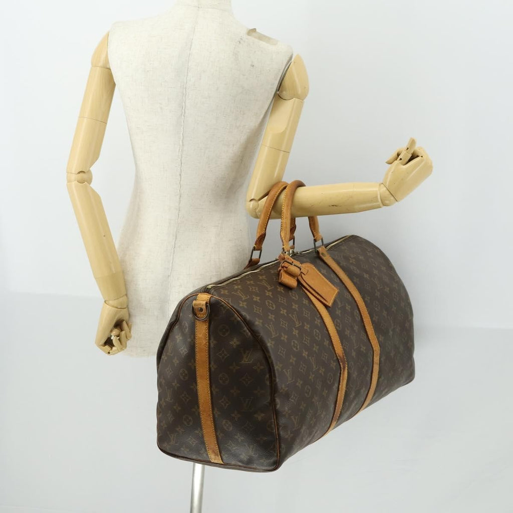 Louis Vuitton Keepall Bandouliere Bag Monogram Canvas Brown Canvas Travel Bag