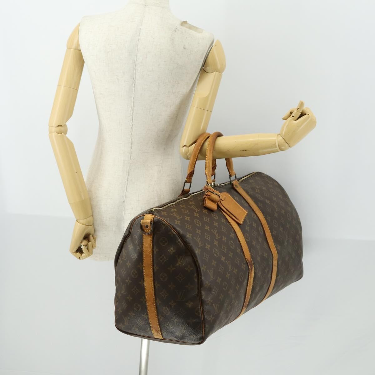 Louis Vuitton Keepall Bandouliere Bag Monogram Canvas Brown Canvas Travel Bag