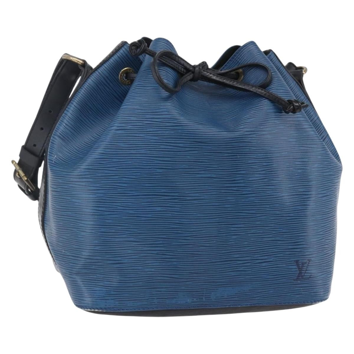 Louis Vuitton Petit Noe Handbag Epi Leather Blue Leather Shoulder Bag