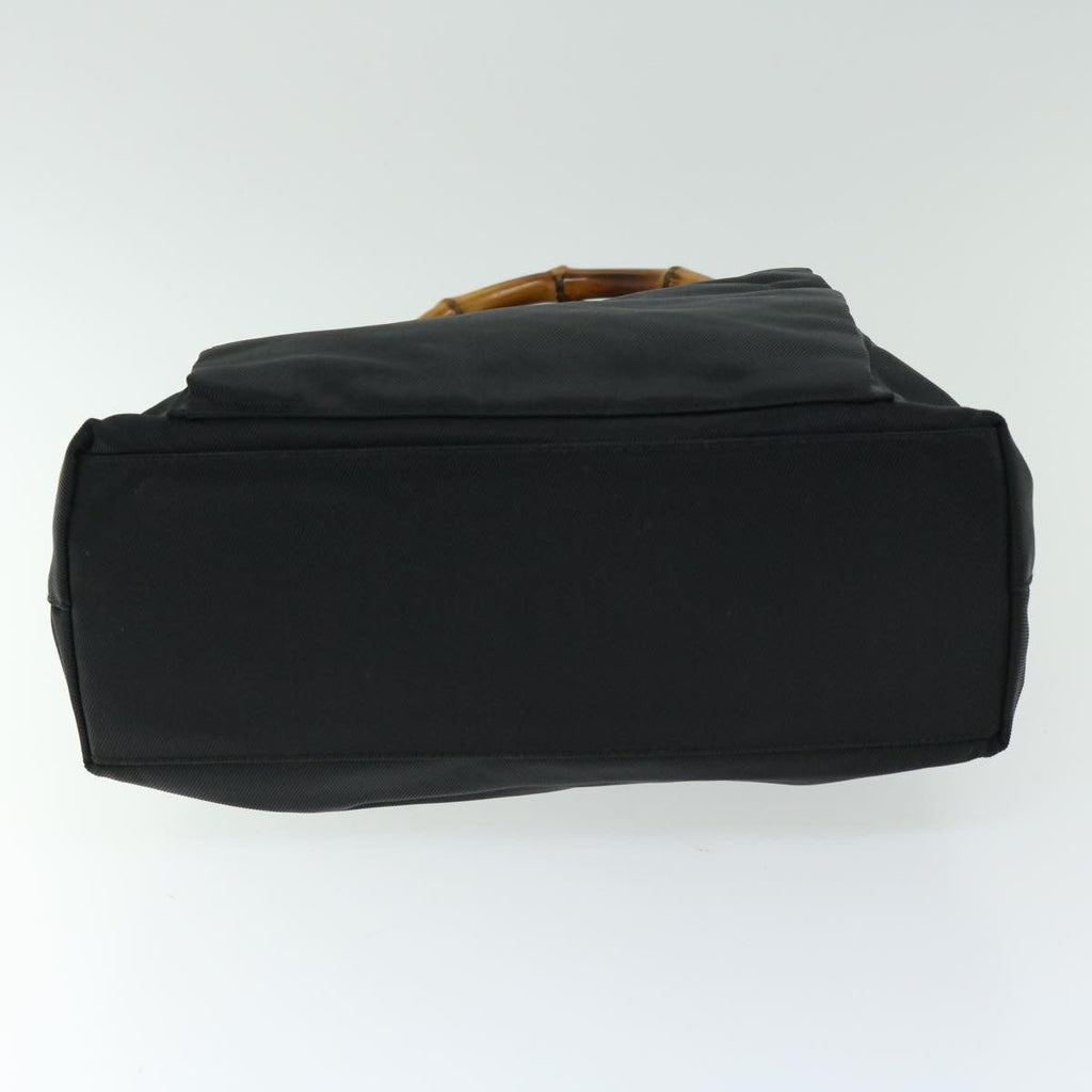 Gucci Vintage Bamboo Handle Bag Nylon Black Nylon Tote Bag Bag (Pre-Owned)