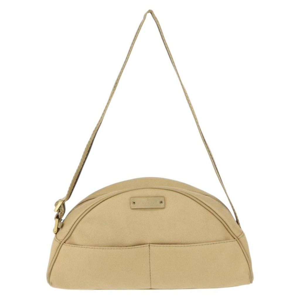 Gucci Vintage Shoulder Bag Canvas Beige Canvas Shoulder Bag Bag (Pre-Owned)