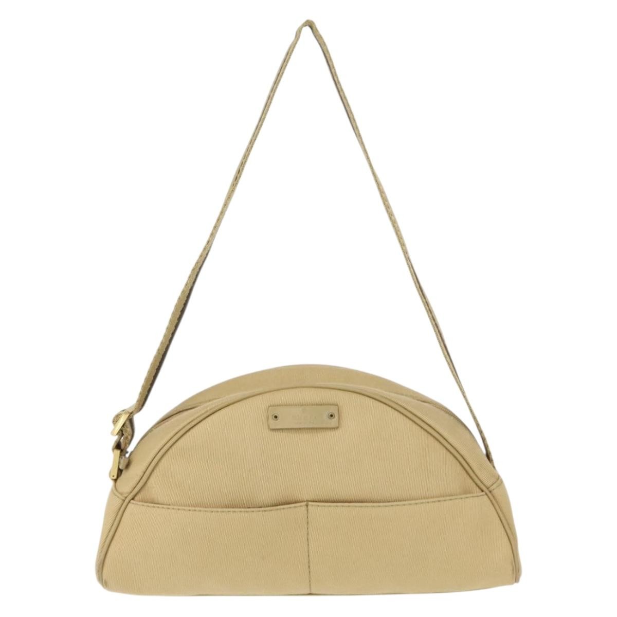 Gucci Vintage Shoulder Bag Canvas Beige Canvas Shoulder Bag Bag (Pre-Owned)