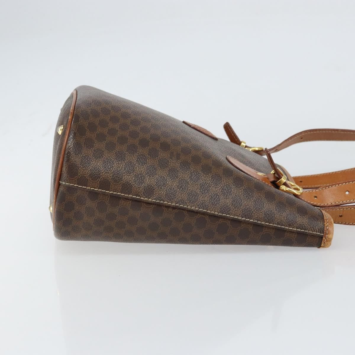 Celine Vintage Macadam Tote Bag Canvas Brown Pvc Tote Bag Bag