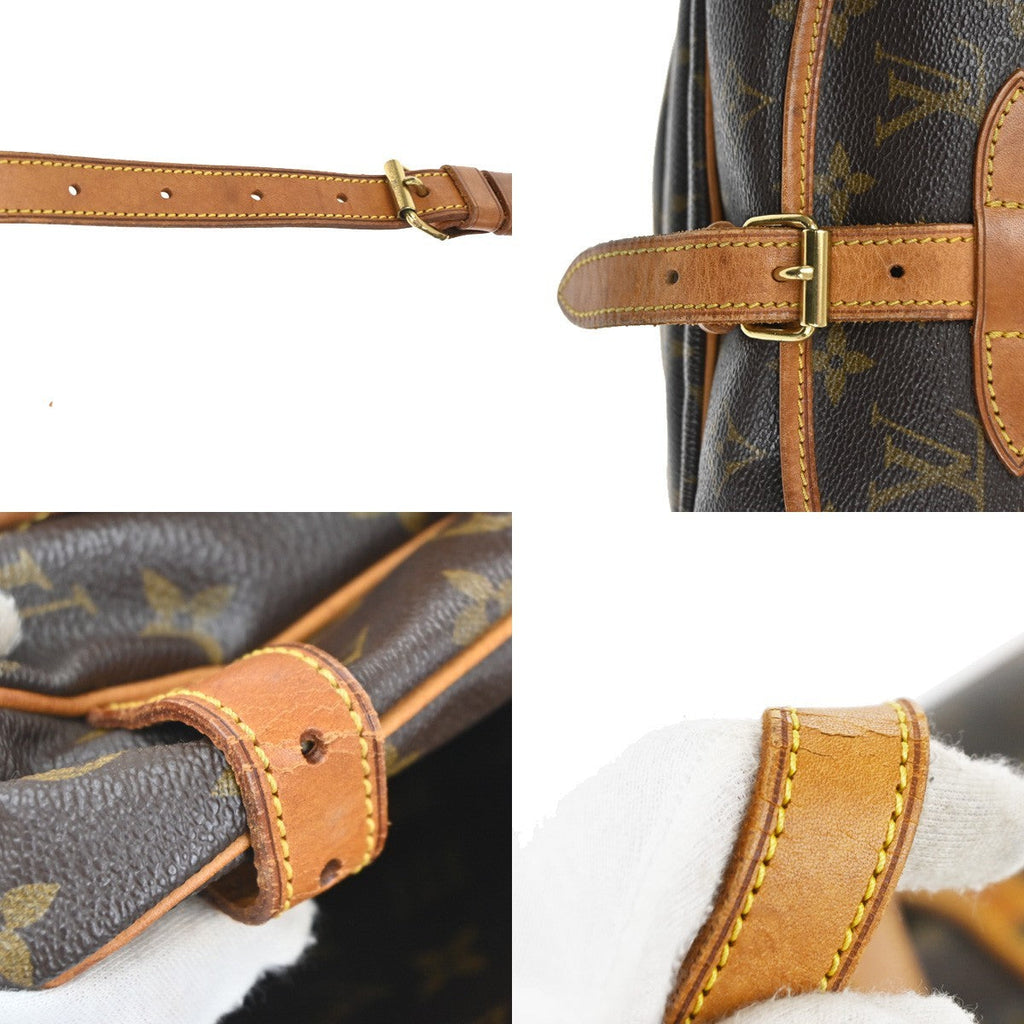 Louis Vuitton Saumur Handbag Monogram Canvas Brown Canvas Shoulder Bag