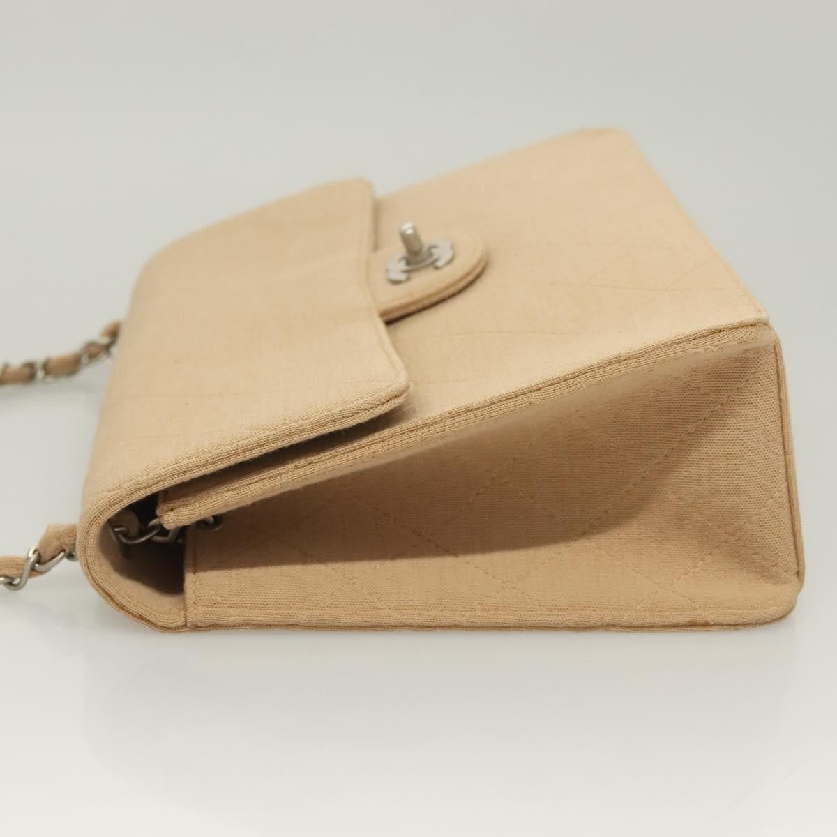 Chanel Matelasse Chain Shoulder Bag Leather Beige Cotton Shoulder Bag Bag