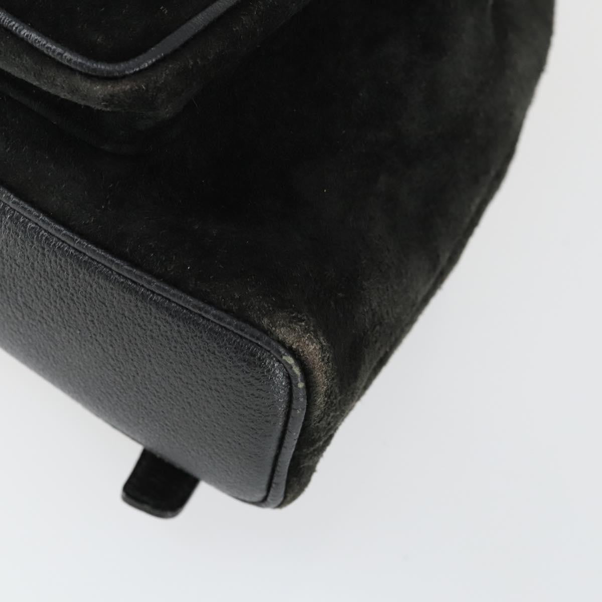 Gucci Gucci Bamboo Backpack Daim Black Suede Backpack Bag (Pre-Owned)