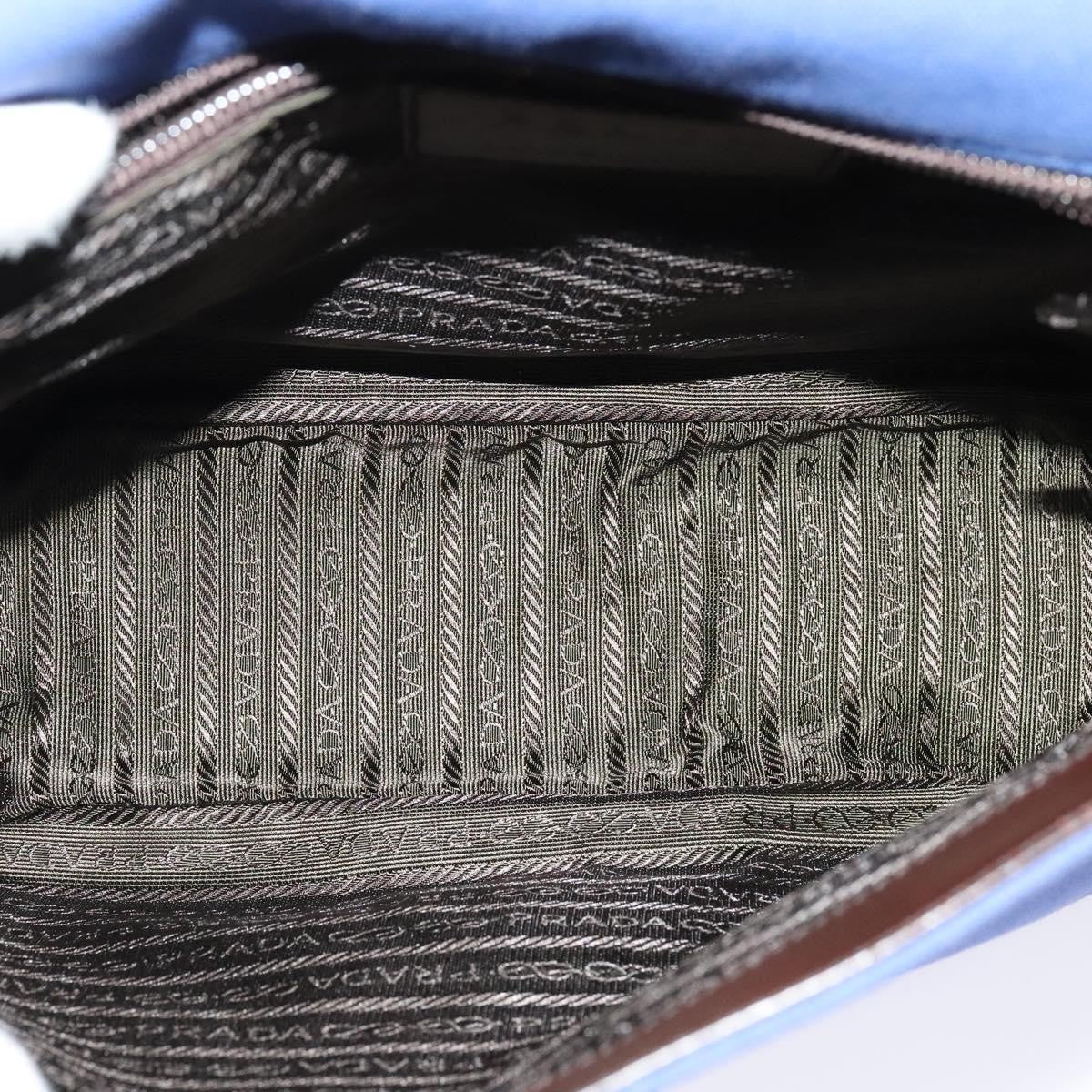 Prada Impunturato Buckle Flap Messenger Bag Canvas Blue Canvas Shoulder Bag Bag