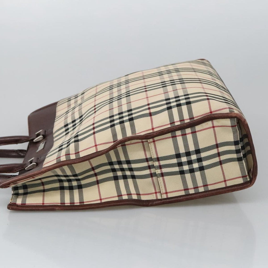 Burberry Nova Check Tote Canvas And Leather Beige Canvas Tote Bag
