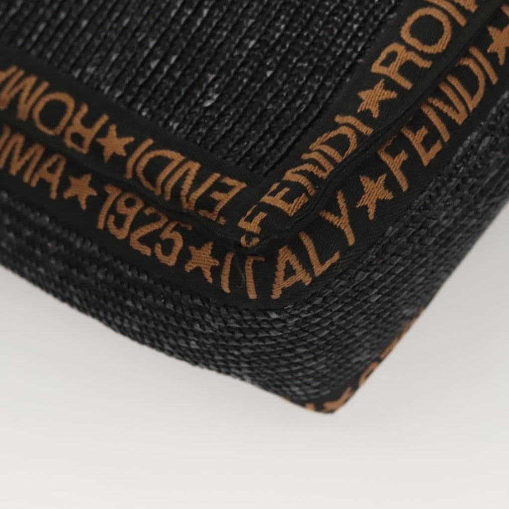 Fendi Zucca Tote Bag Straw Black Wood Tote Bag Bag