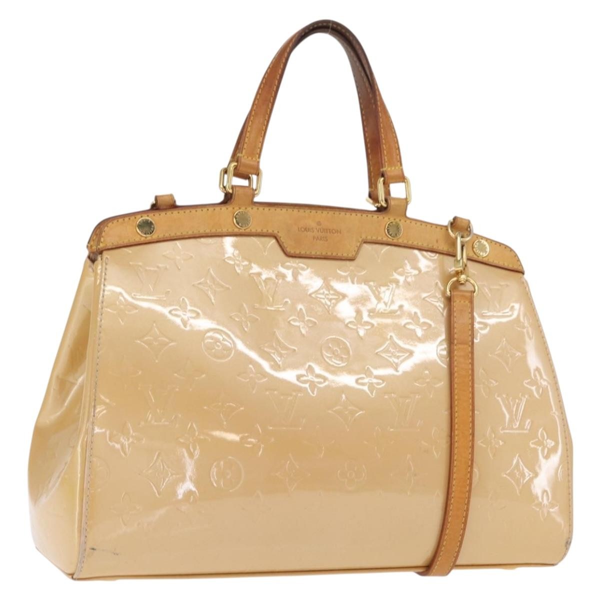 Louis Vuitton Blair Monogram Vernis Beige Patent_Leather Handbag