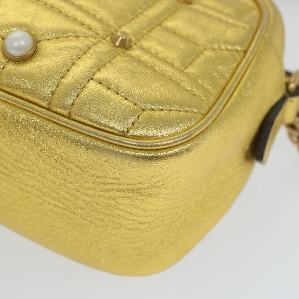 Gucci Gg Marmont Shoulder Bag Leather Gold Leather Shoulder Bag Bag (Pre-Owned)
