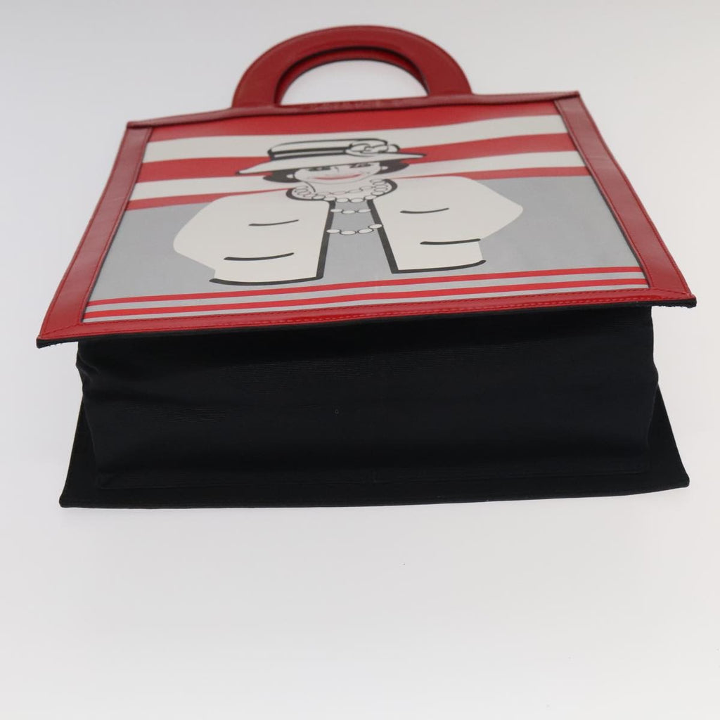 Chanel Vintage Portrait Tote Printed Leather And Quilted Patent Red Leather Tote Bag Bag