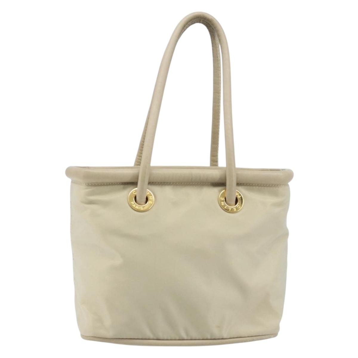Celine Handbag Nylon Beige Nylon Handbag