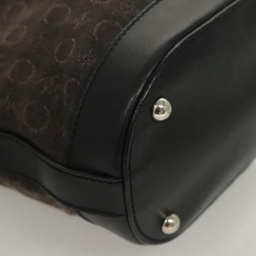 Celine C Macadam Handbag Canvas Black Canvas Handbag