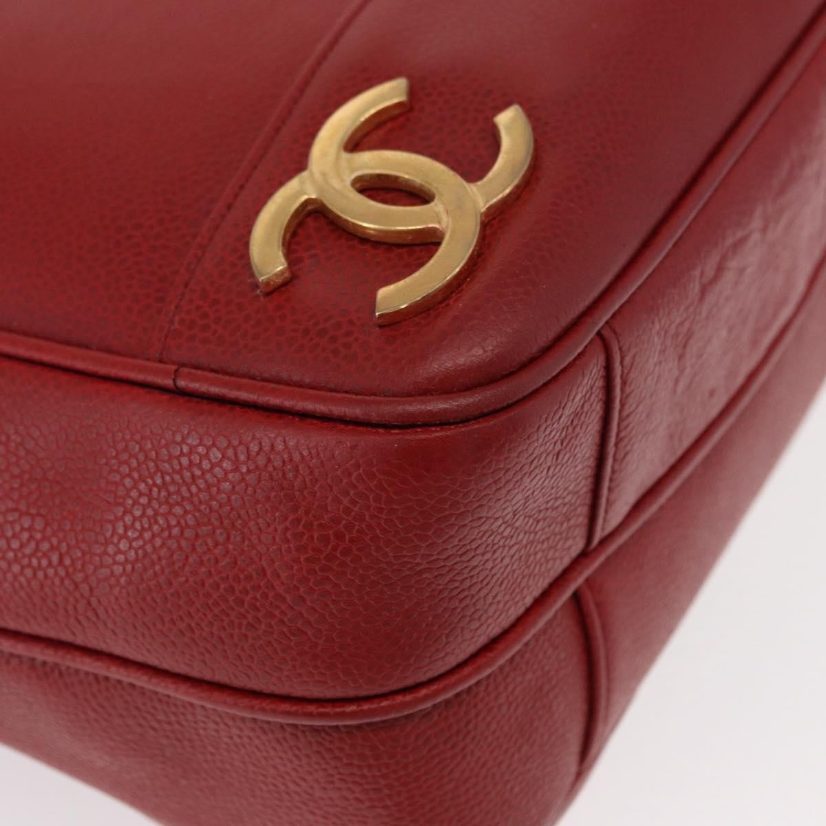 Chanel Vintage Metal Cc Shoulder Bag Caviar Red Leather Shoulder Bag Bag