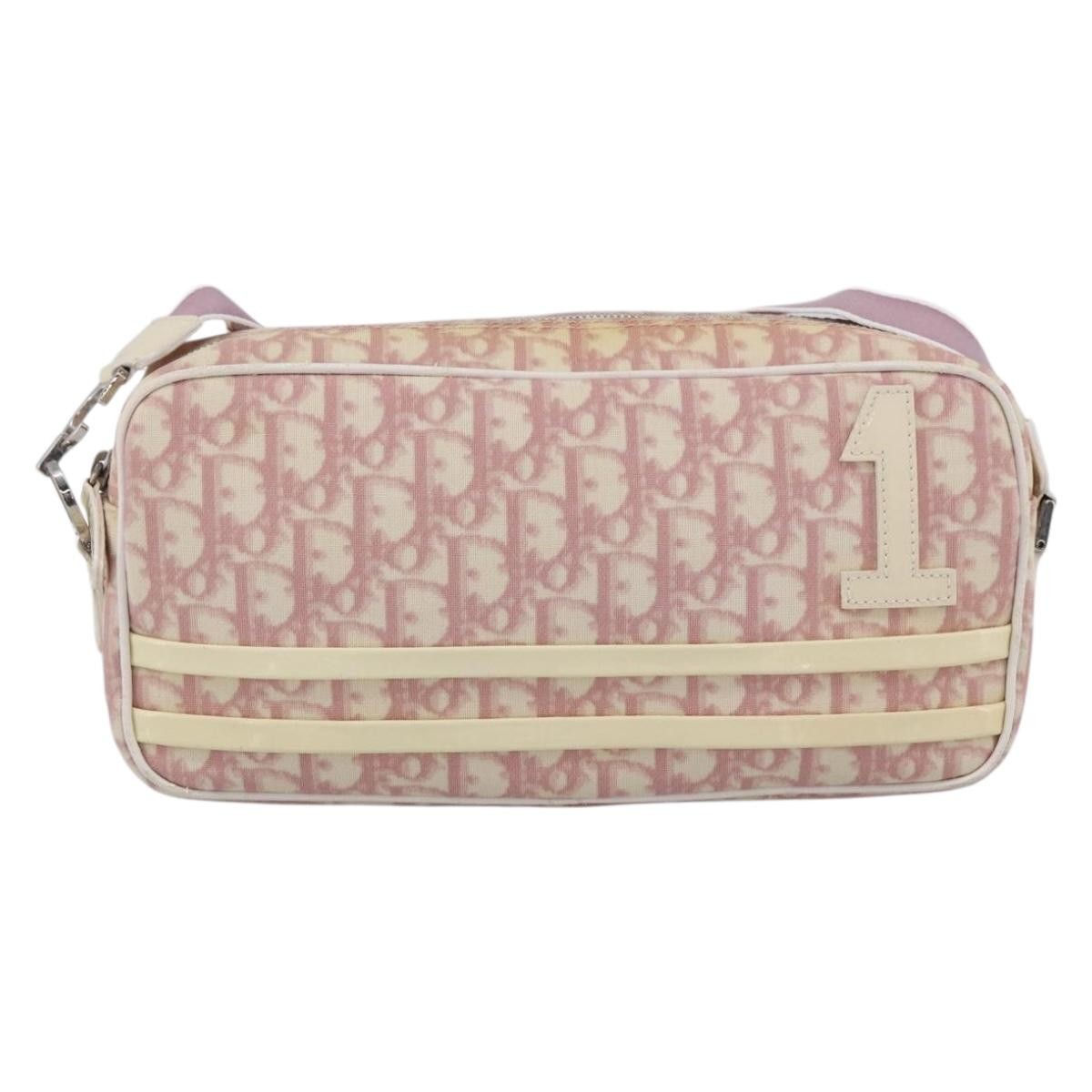 Christian Dior Vintage Crossbody Bag Diorissimo Canvas Pink Canvas Shoulder Bag Bag (Pre-Owned)