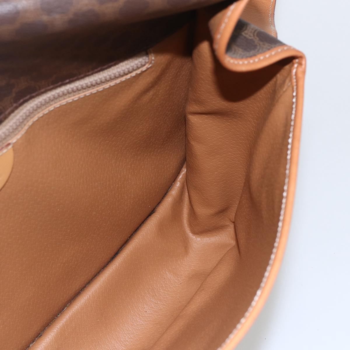 Celine Vintage Macadam Shoulder Bag Canvas And Leather Brown Canvas Shoulder Bag Bag