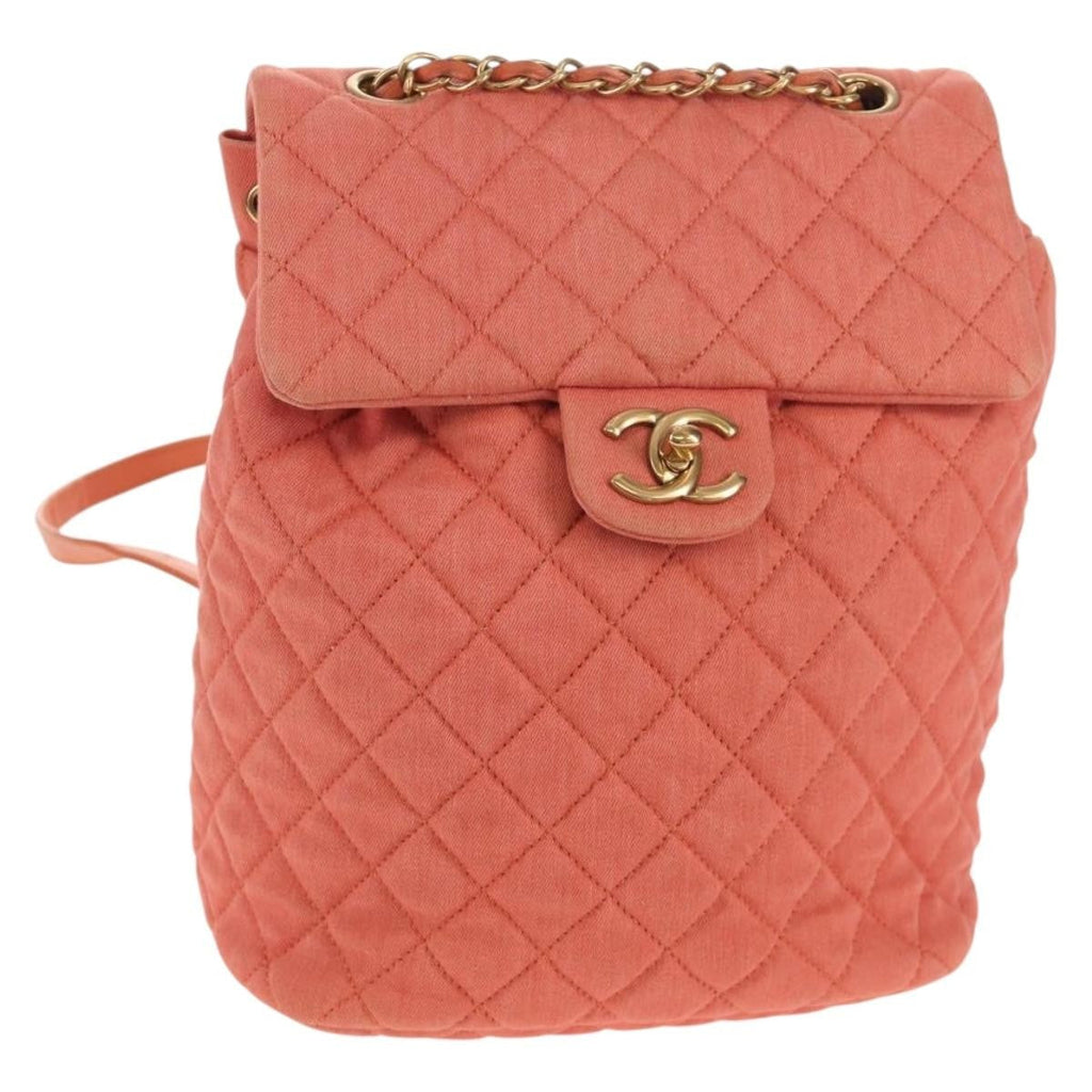 Chanel Vintage Flap Backpack Denim Pink Denim_Jeans Backpack Bag