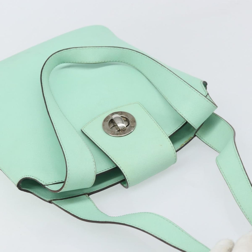 Celine Circle Logo Handbag Leather Green Leather Handbag