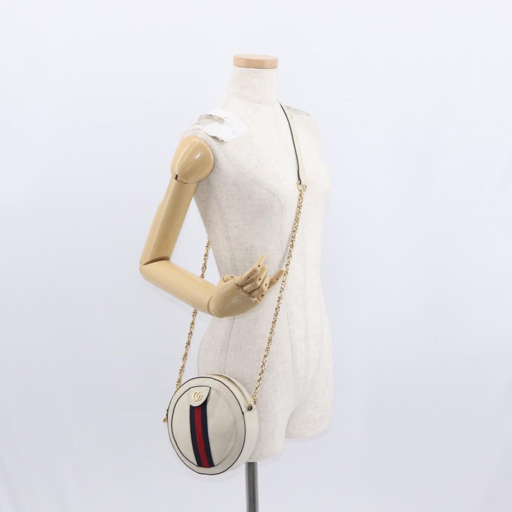 Gucci Gg Marmont Shoulder Bag Matelasse Leather White Leather Shoulder Bag Bag (Pre-Owned)