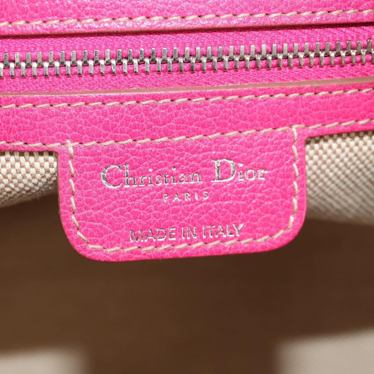 Christian Dior Cannage Handbag Canvas Pink Canvas Handbag (Pre-Owned)