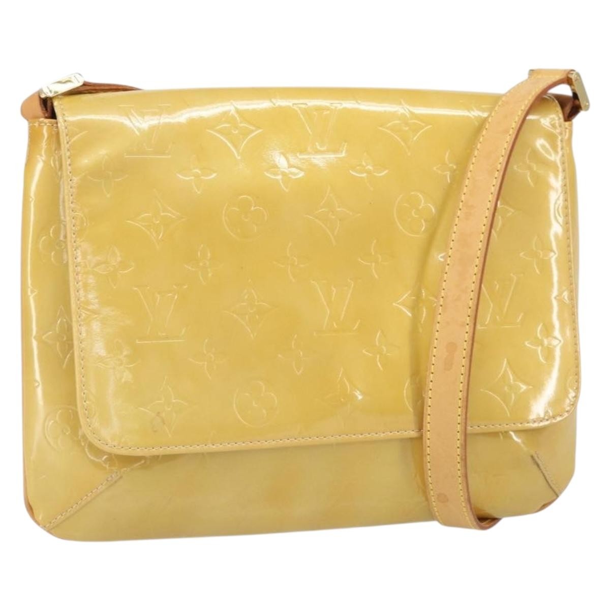 Louis Vuitton Thompson Street Handbag Monogram Vernis Beige Patent_Leather Shoulder Bag