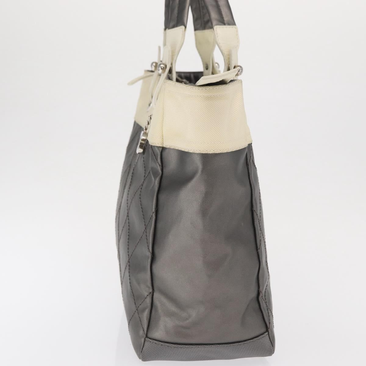 Chanel Biarritz Tote Nylon Silver Nylon Tote Bag Bag