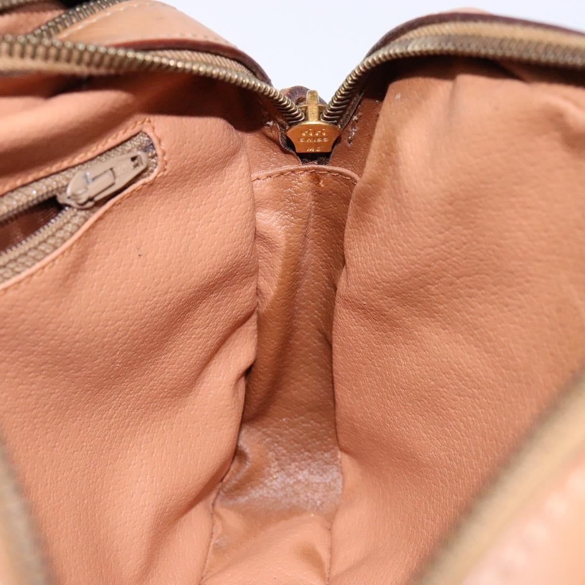 Celine Vintage Macadam Shoulder Bag Canvas And Leather Beige Canvas Bag