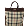 Burberry Nova Check Tote Canvas And Leather Beige Canvas Tote Bag