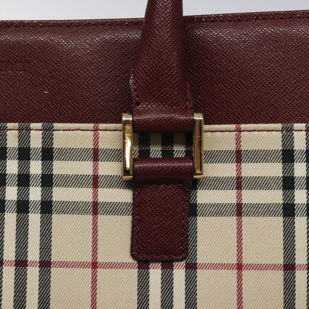 Burberry Nova Check Tote Canvas And Leather Beige Canvas Tote Bag