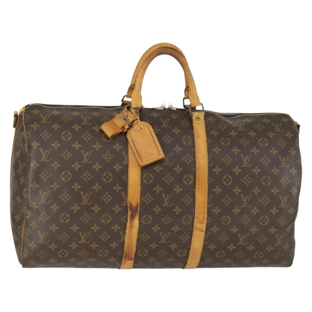 Louis Vuitton Keepall Bandouliere Bag Monogram Canvas Brown Canvas Travel Bag