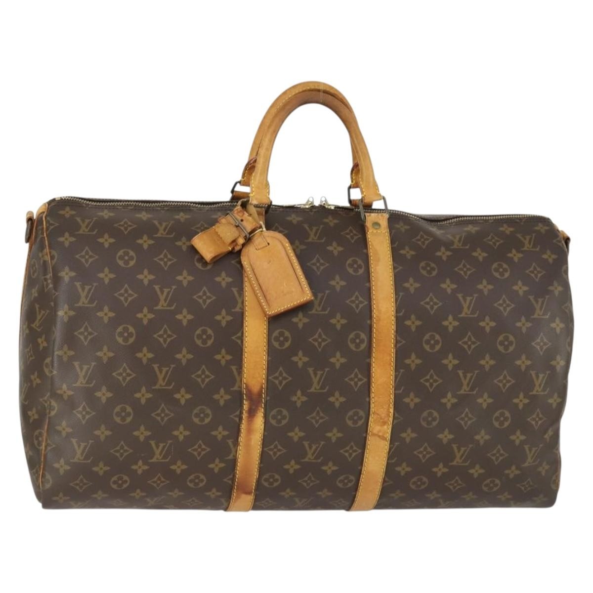 Louis Vuitton Keepall Bandouliere Bag Monogram Canvas Brown Canvas Travel Bag