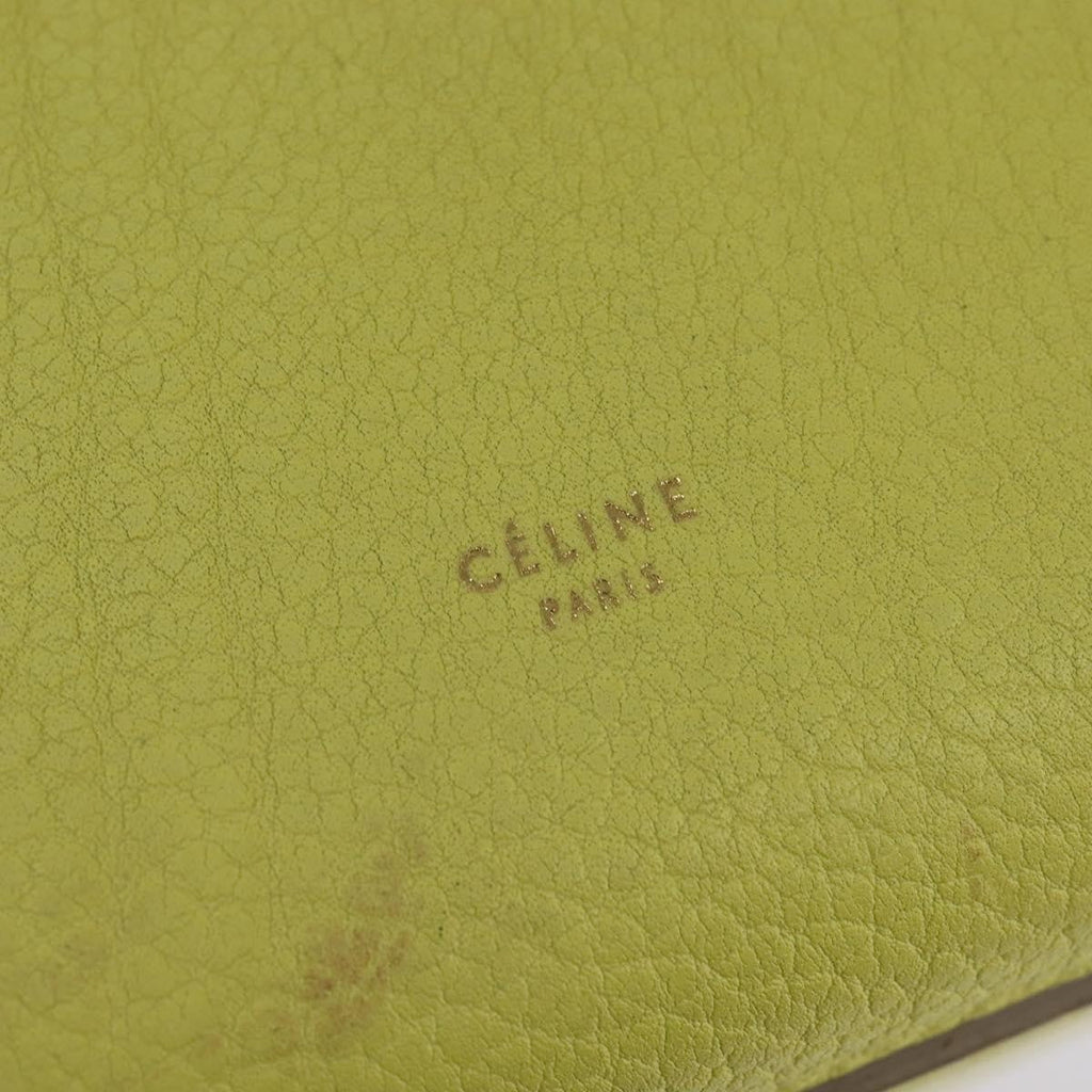 Celine Tie Knot Tote Smooth Leather Yellow Leather Bag